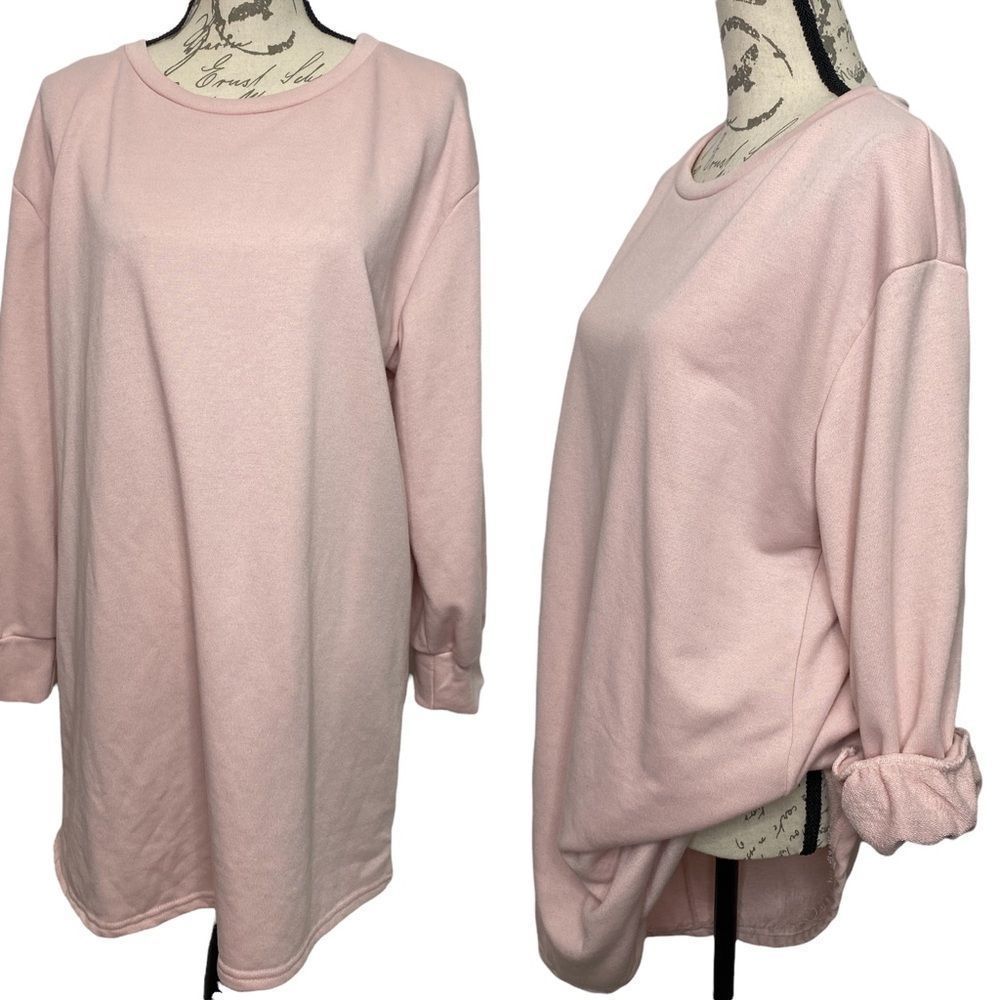 White Fox Boutique Pink Oversized Sweatshirt/Dress Size XS
